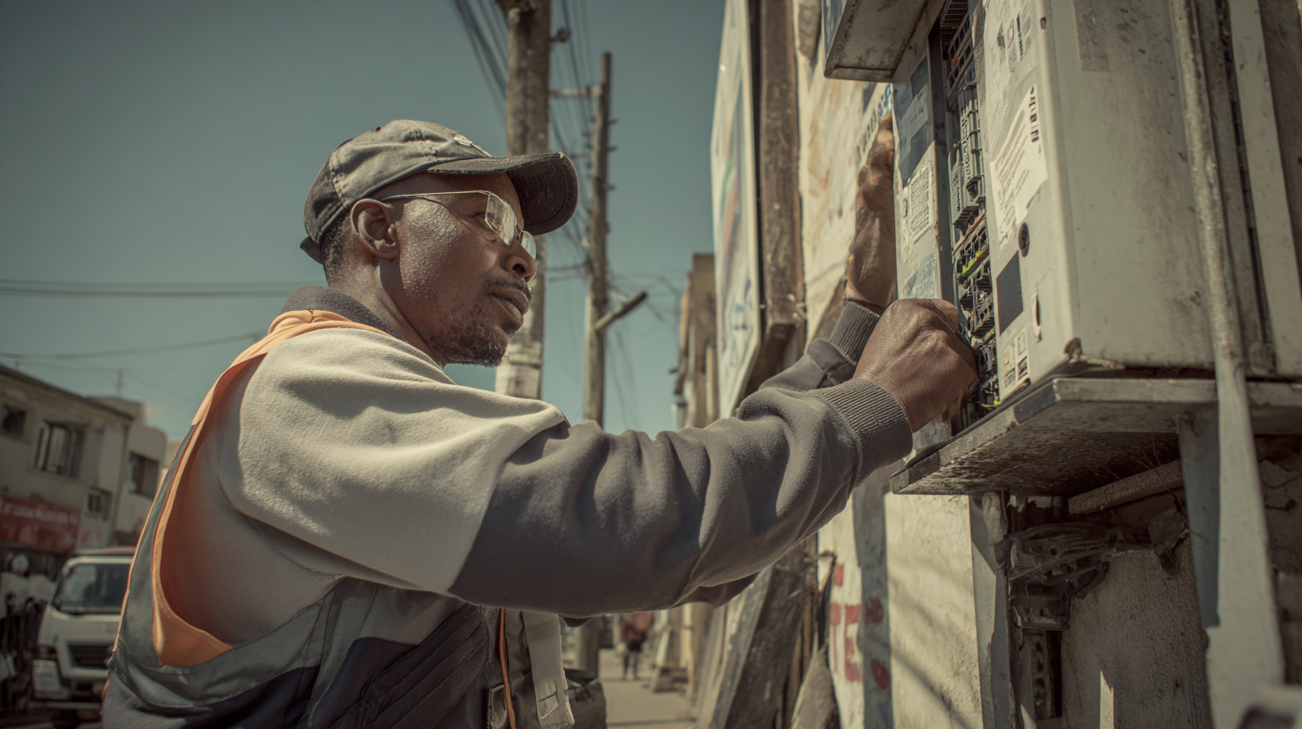 Street cabinet in urban environment